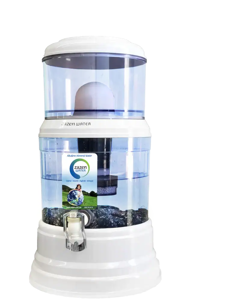 Pure alkaline mineral water dispenser for health and hydration, ideal for home and office use, promoting wellness with fresh, filtered water.